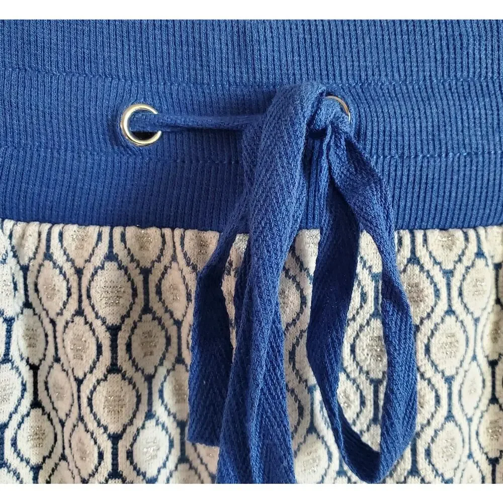 MODCLOTH Women's S Joggers Pants Be Kind Unwind Drawstring Waist Blue Silver NEW